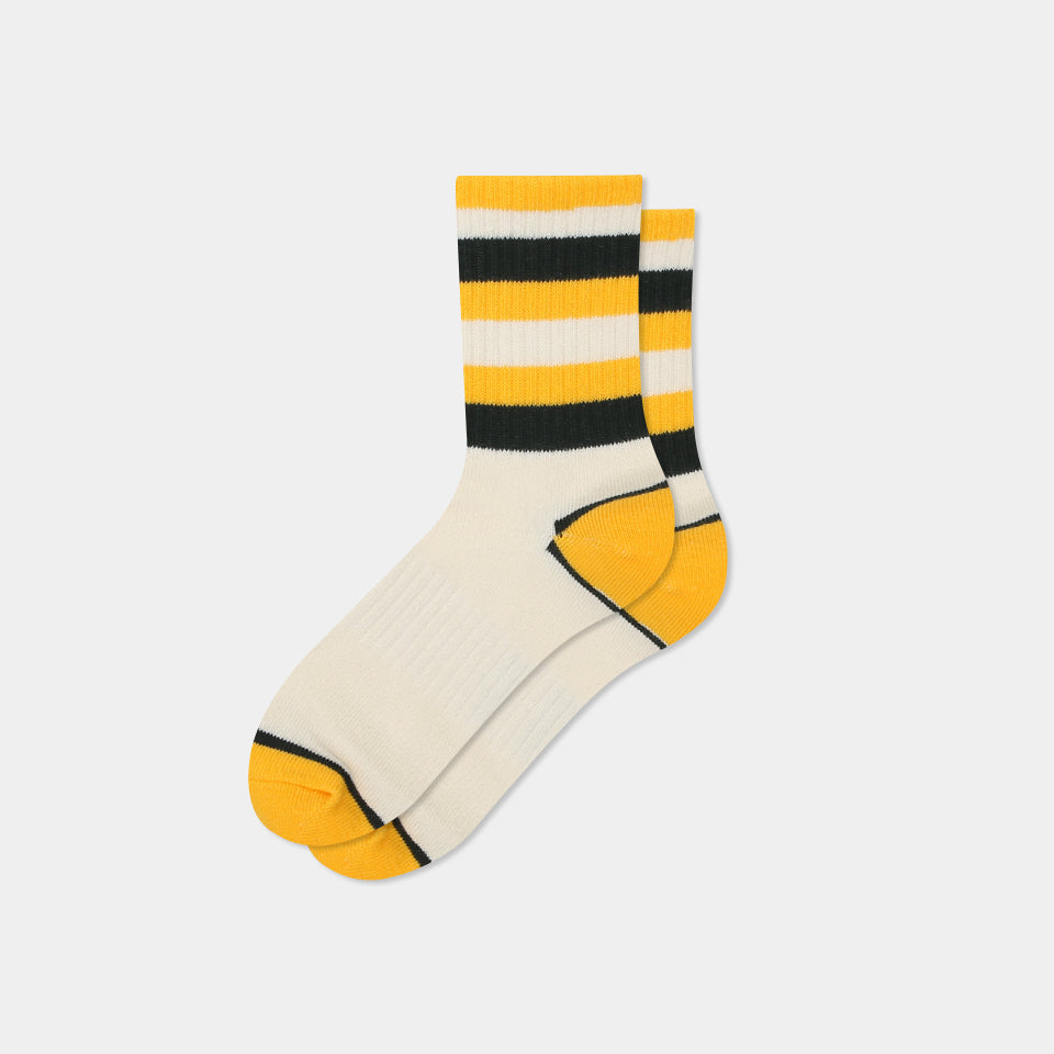 YELLOW STRIPE 3 PAIR PACK SOCKS