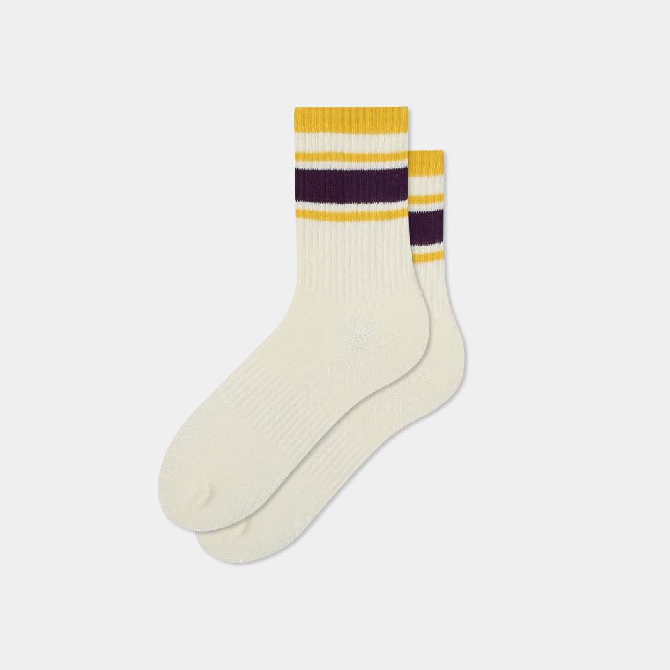 YELLOW STRIPE 3 PAIR PACK SOCKS