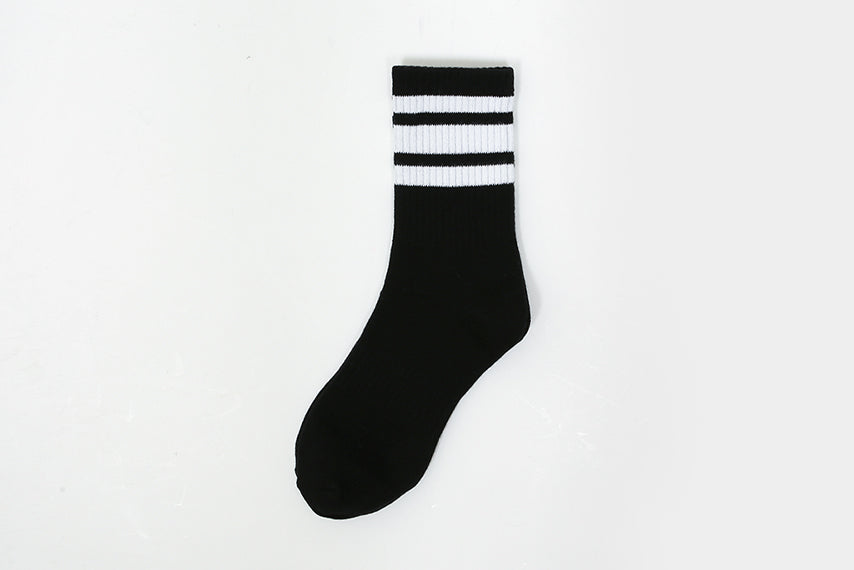 BLACK CLASSIC STRIPE SOCKS