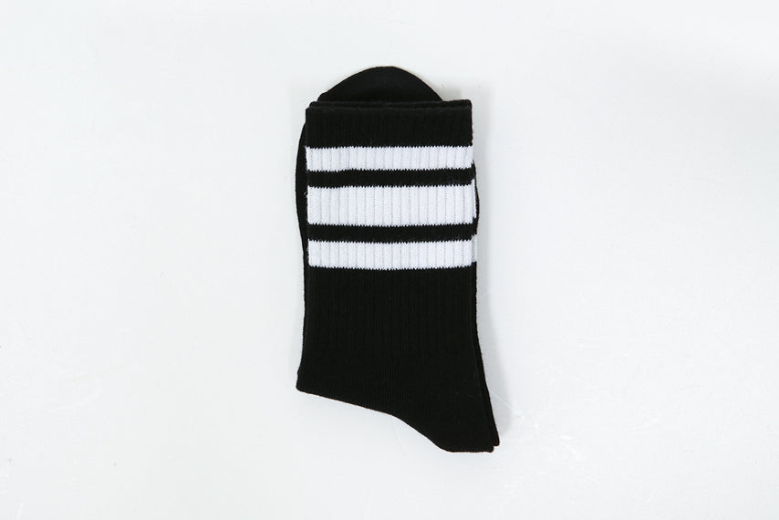 BLACK CLASSIC STRIPE SOCKS