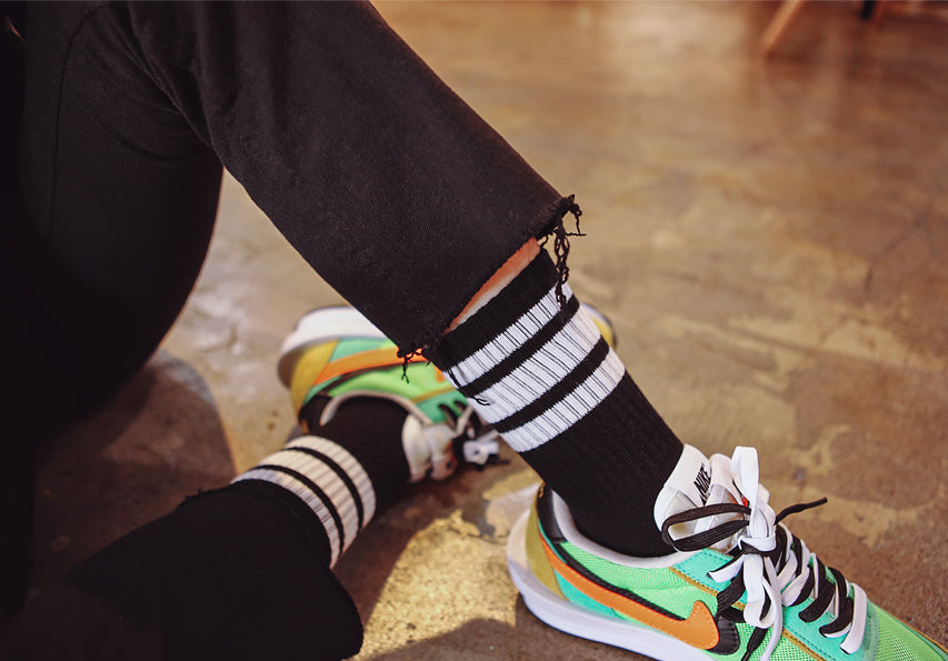 BLACK CLASSIC STRIPE SOCKS