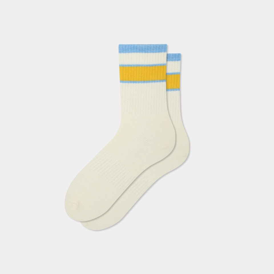 YELLOW STRIPE 3 PAIR PACK SOCKS