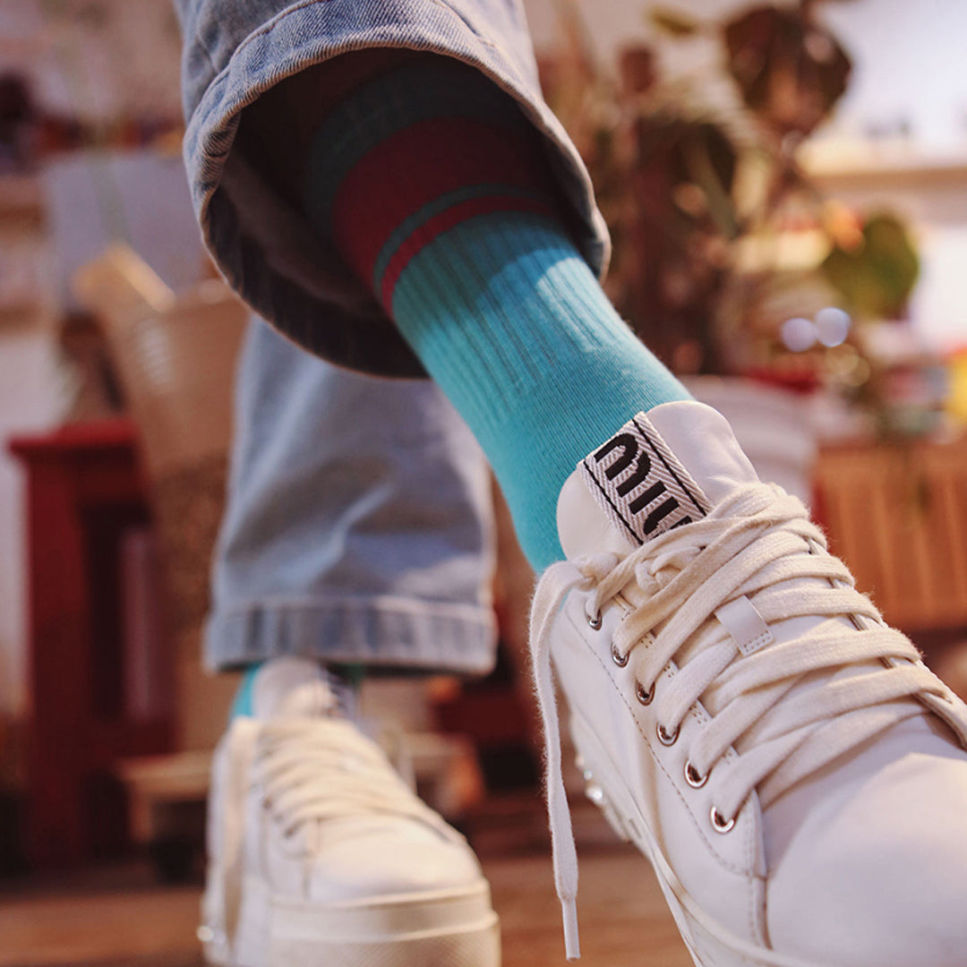 SKY VIOLET BOLD STRIPE SOCKS