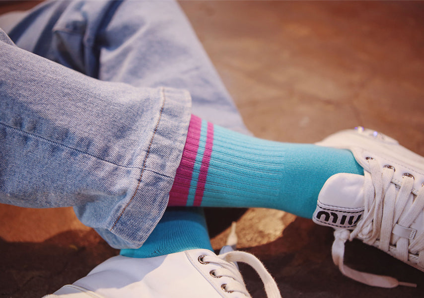 SKY VIOLET BOLD STRIPE SOCKS